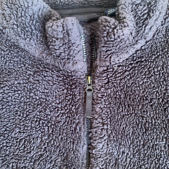 Uniqlo Kids Jacket Unisex 7-8 Blue Fluffy Yarn Fleece Full-Zip Sherpa Cozy Warm - Picture 2 of 5